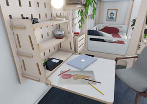 Pegboards: Fold Down Desk | Birch Ply