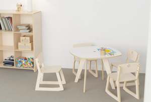 Playroom: Table and Chairs Set | Birch Ply