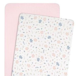 Living Textiles Organic Muslin Bassinet Sheets Botanical 2pk