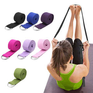 Yoga Stretch Strap D-Ring Fitness Waist Leg Resistance Belt