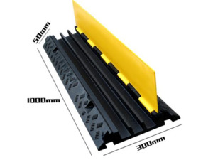 Products: Outdoor Heavy Duty Rubber and Plastic Industrial 3 Channel Cable Ramp Protector - Kiwi Broadcast