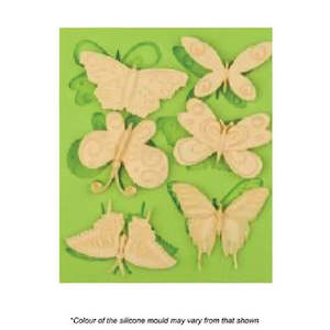Silicone mould: Assorted 6 styles of butterfly butterflies silicone mould