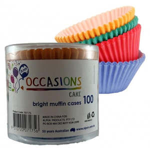 Alpen: Bright colours standard muffin or cupcake papers pack of 100