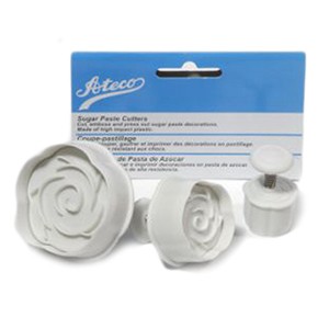 Ateco: Ateco plunger ejector cutters set 3 Rose flowers