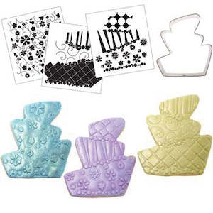 Autumn Carpenter: Cookie Cutter Texture Set Whimsy Topsy Turvy wedding cake Set
