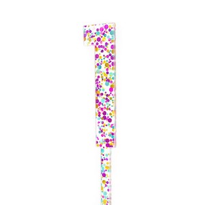 Cake Candle: RAINBOW GLITTER NUMBER 1 CAKE TOPPER