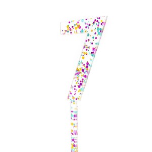 Cake Candle: RAINBOW GLITTER NUMBER 7 CAKE TOPPER