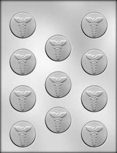 Ck: Caduceus medical 1 1/2 inch mint chocolate mould