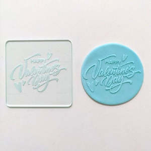 Debosser Happy Valentines Day with hearts embosser