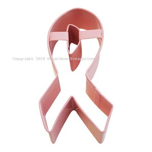 Dline: Pink ribbon Awareness pink metal cookie cutter Style no 2