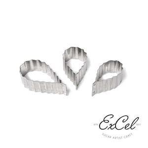 Excel: Excel Rose leaf or leaves cutter set 3 double sided