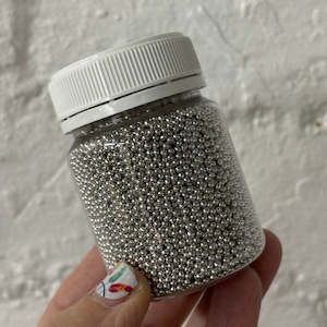 All: 2mm silver cachous jar by Kiwicakes 104ml jar