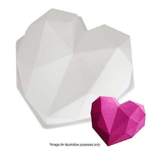 3d Large Geo heart silicone mould cake pan