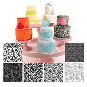 Bake Boss: Floral Texture impression mat set 6