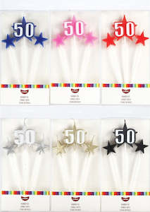 Gobake: Number Star Pick candle set with Numeral 50 Gold