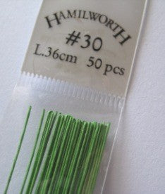 Hamilworth: 30 gauge wire SPRING GREEN (pkt 50)