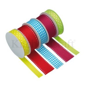 Kitchencraft: Cake board ribbon BRIGHTS set 5