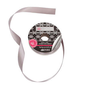 Little Venice Cake Co: LVCC Silver 16mm Double satin ribbon spool x10 metres