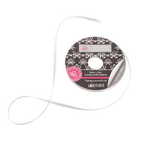 Little Venice Cake Co: LVCC White 3mm Double satin ribbon spool x10 metres