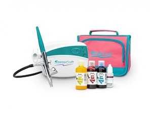 Airbrush Compressor and colours decorating set