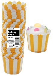 Meteor: Stripes Straight sided cupcake papers Yellow