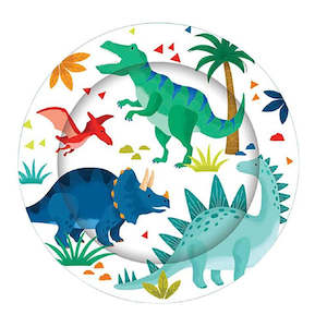 Meteor: Dinosaur silhouette party plates pack of 8