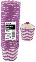 Meteor: Chevron straight sided cupcake papers Purple