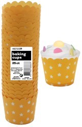 Stars Straight sided cupcake papers Yellow