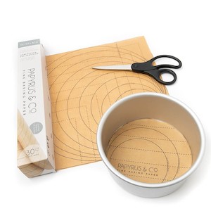 Papyrus Co: Non stick baking parchment cake template paper cut to fit your tin bases