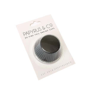 Papyrus Co: Foil baking cups Black 50mm x 35mm (50) cupcake papers