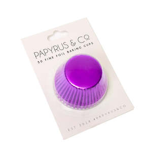 Papyrus Co: Foil baking cups Purple 50mm x 35mm (50) cupcake papers