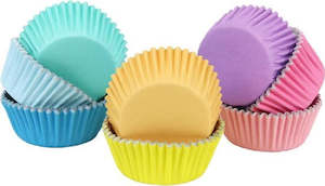Foil Cupcake Papers: Pastel foil lined multi colours cupcake papers by PME 100 pack