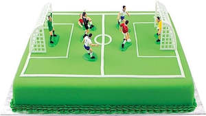 Soccer football cake topper set players and goals