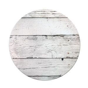 White Planks (woodgrain) White Masonite Cake board 10 inch round