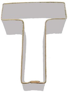 Alphabet letter cookie cutter T