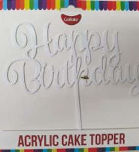 Gobake HAPPY BIRTHDAY Acrylic economy mirror topper White