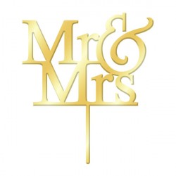All: Mr & Mrs Gold Mirror acrylic wedding cake topper