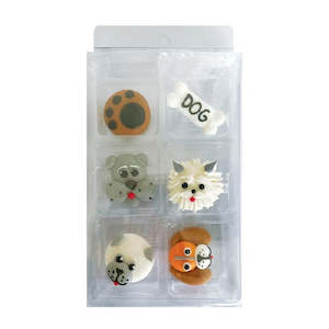 All: Dog SUGAR DECORATIONS 6 PIECE PACK