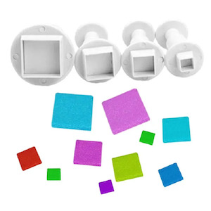 Cake Craft Usa: Square plunger ejector cutters set of 4