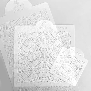 Scrolls Lacey Stencils: 3 piece stencil set Peacock