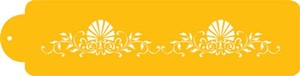 Scrolls Lacey Stencils: Scallop Shell formal cake side stencil