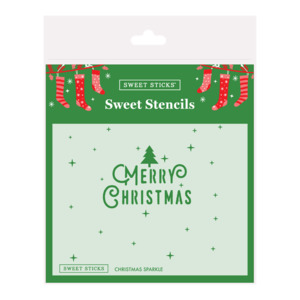Geometric Patterned Stencils: Merry Christmas Sparkle Stencil by Sweet Sticks