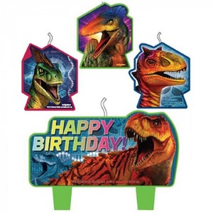 Licensed Character Candles: Jurassic World Birthday Candle Set 4