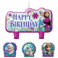 Licensed Character Candles: Frozen Birthday candle set 4