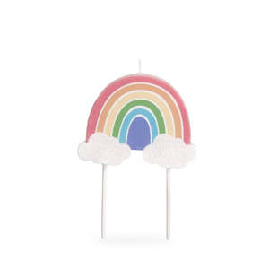 Pastel 12cm Rainbow candle with pick