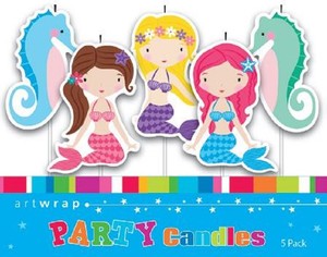 Mermaid and Seahorse 5 pick candle set