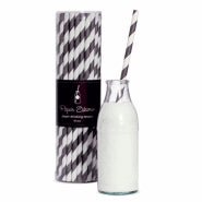 Halloween Packaging: Black and white Stripe retro paper party straws