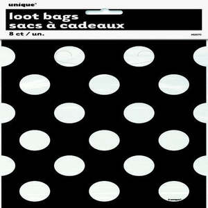 Black and white polka dot loot or treat bags (8)