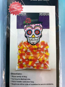 Day of the Dead Skull Dia de Muertos cello bags and header cards