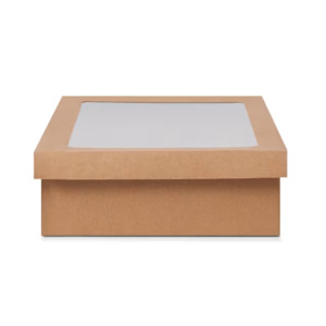 Valentines Packaging: Grazing Box large rectangle clear window pack of 2 boxes 36cm x 25cm x 8cm
